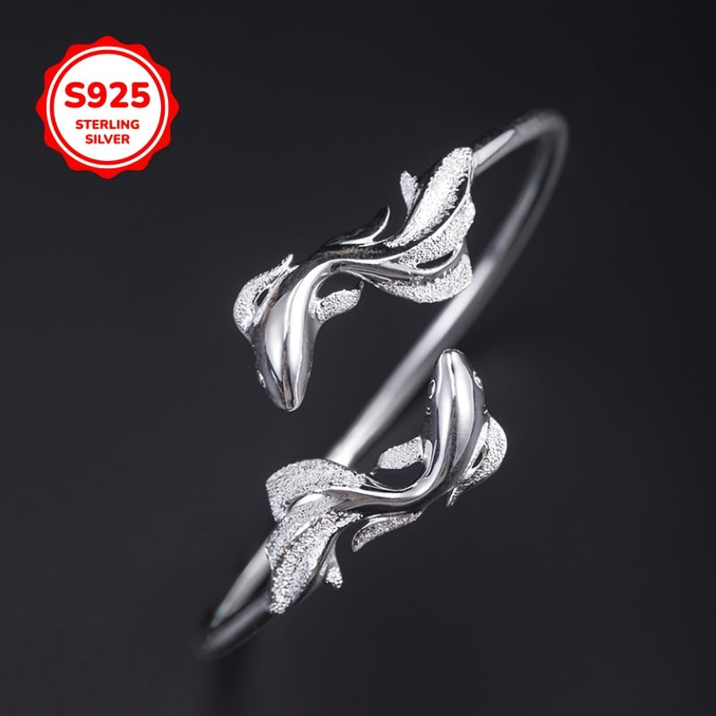 Chinese Style Koi Openwork Bracelet Pisces Bangle Jewelry