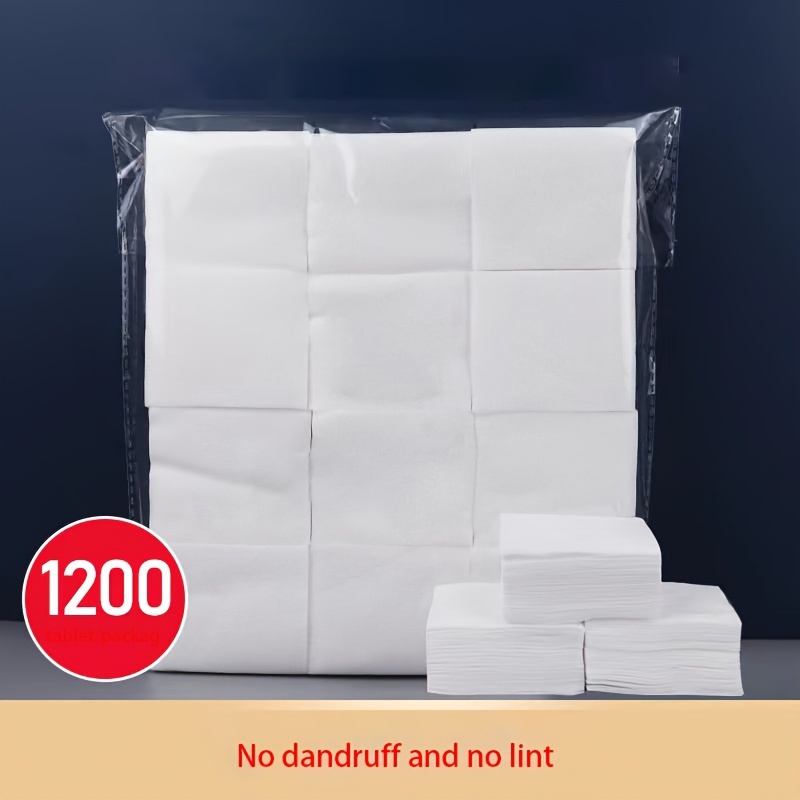

1200pcs Thin Cotton Pads For Makeup Removal, Lint-free Facial Wipes, Single-layer For Tattoo, Embroidery, Hydration & Beauty Salon Use