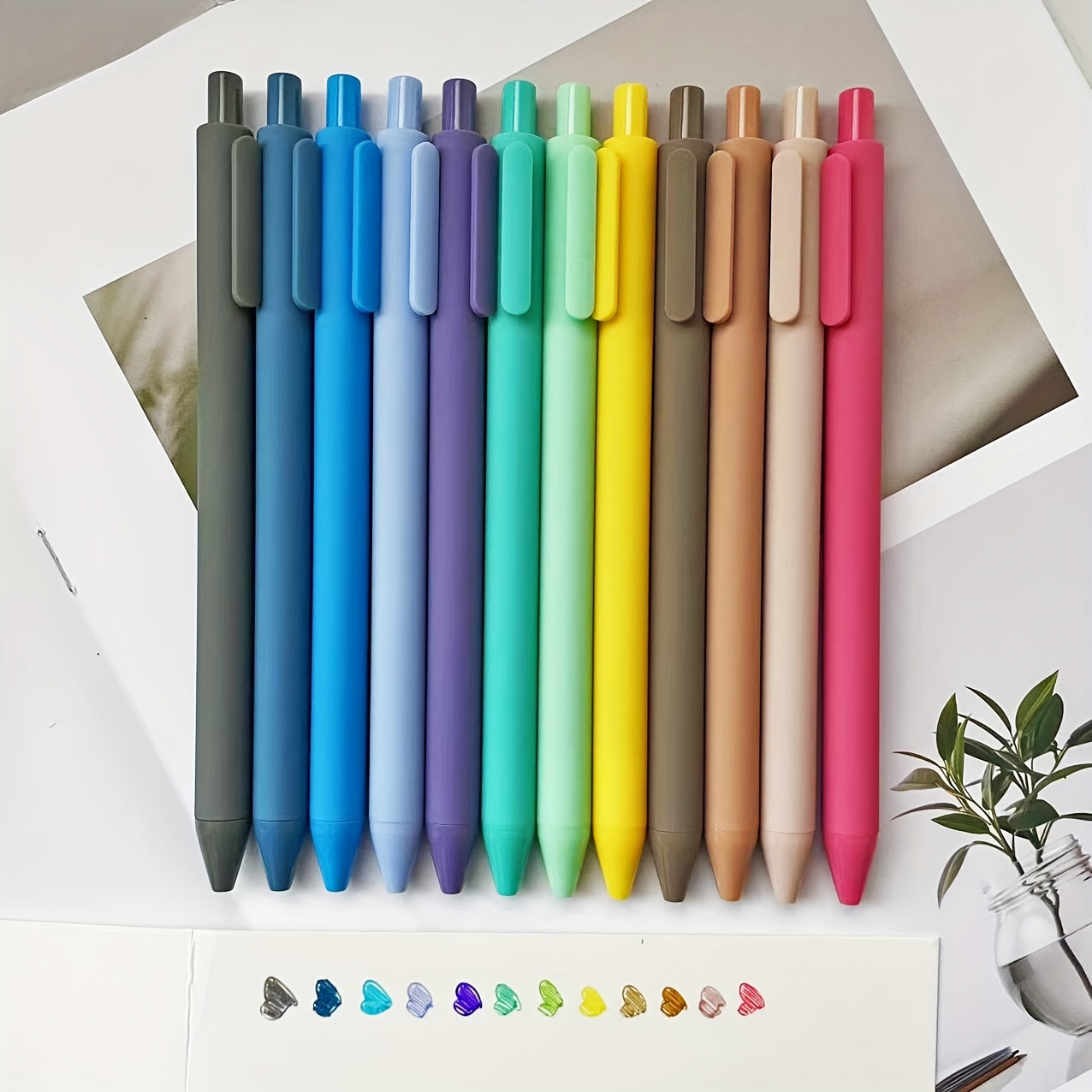 

Funfull 12-pack Morandi Gel Pen Set - Pastel Retractable Ink Pens For Journaling, Note Taking, Office & School Supplies, Writing Tools 14+