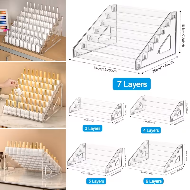 clear acrylic card display stand rack shelf organizer for baseball cards durable transparent storage solution with multiple compartments for easy organization card storage organizer storage boxes organizers for home storage details 0