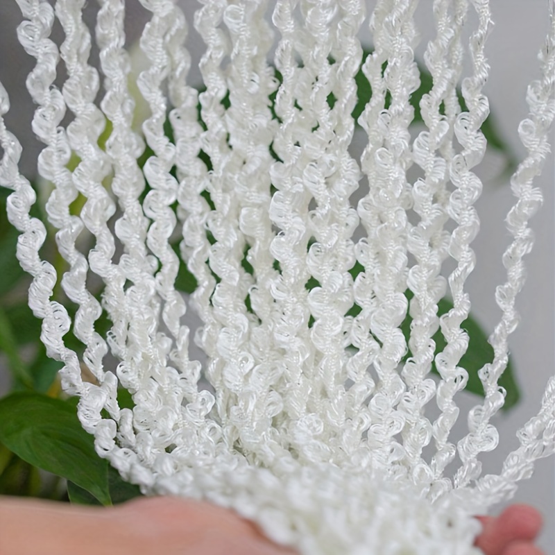 Image of 1pc Thick Threaded Line Curtain, Living Room Entryway Partition Curtain, Wedding Door Curtain With Tassels, Room Decoration Spiral Curtain