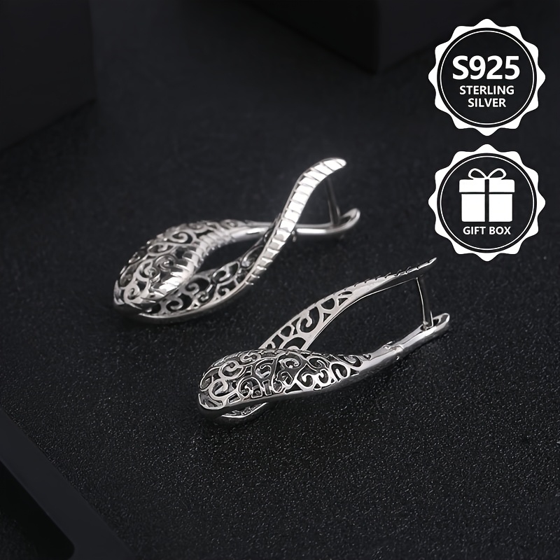 TEMU Boucles d'oreilles 925 argentées classiques et tendance pour femmes, élégantes, exquises et de haute qualité esthétique, design , boucles