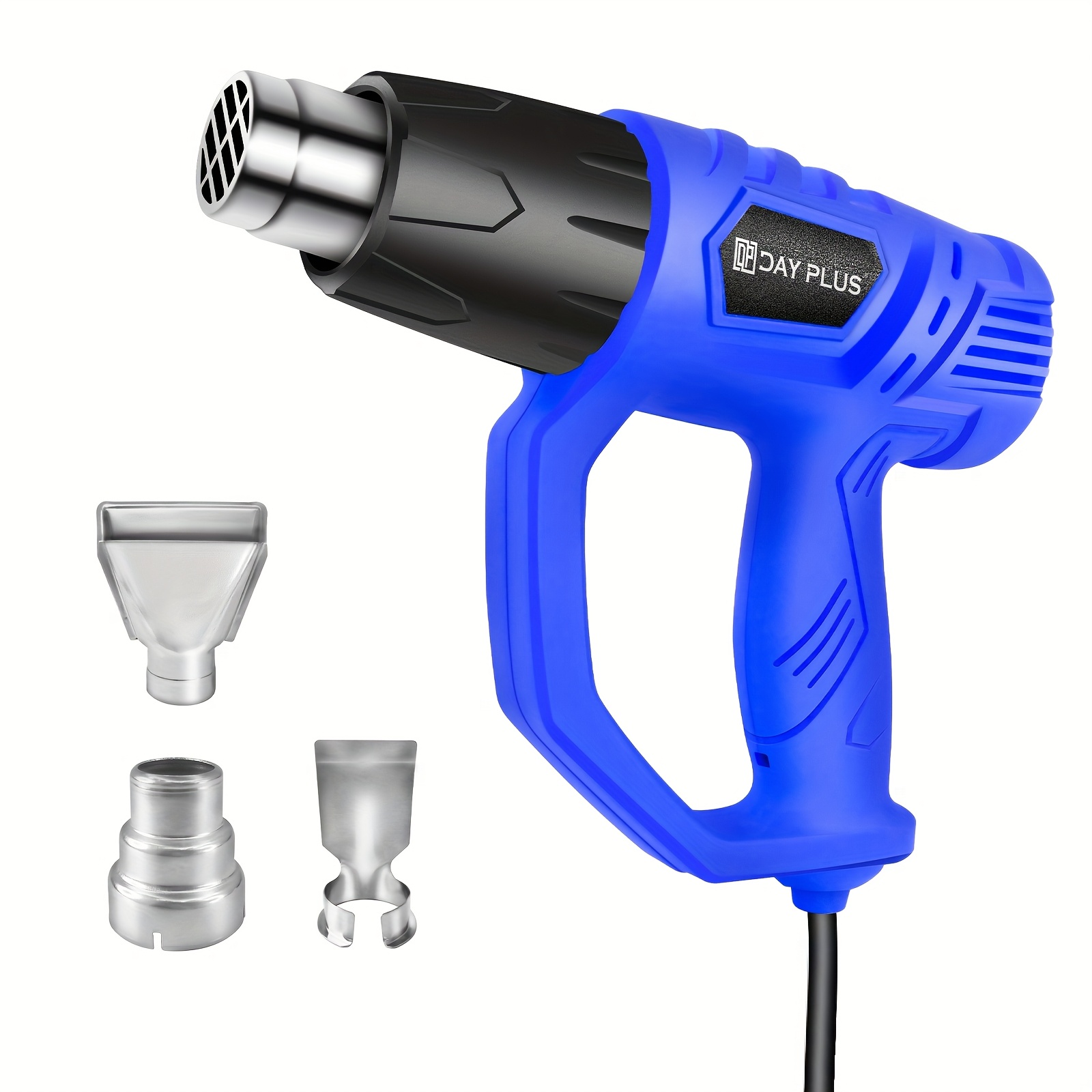 1pc Heat Gun Set 2000w 300°c/600°c Variable Temperatures Hot Air Gun Kit With 3 Nozzles For Diy Crafts, Shrink Tubing, Vinyl Wrap, Stripping Paint, Car Accessories, Blue