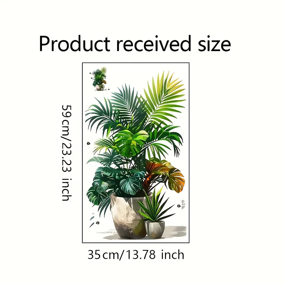 1pc Tropical Potted Plant Wall Sticker, Art Decor Vinyl Self-adhesive For Bedroom, Living Room, Entrance - Single Use Removable Green Plant Pattern Sticker