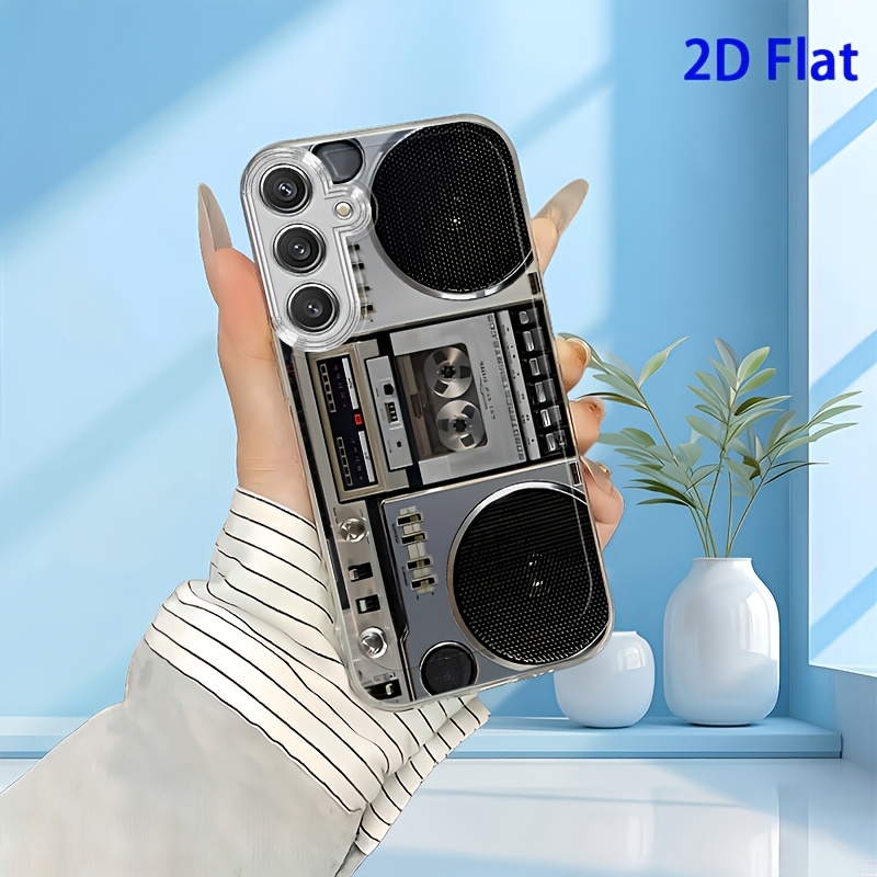 TEMU Phone Case - 2d Flat Pattern Retro Cassette Player Phone Case For Galaxy A02 A03s A04 A05s A06 A13 A14 A15 A16 5g A21s A22 A23 A24 A25 A26 A32