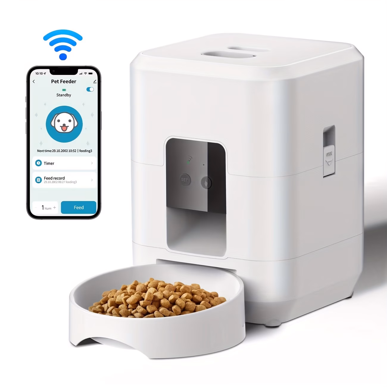 2L Tuya APP cat timed feeder/smart cat feeding bow...