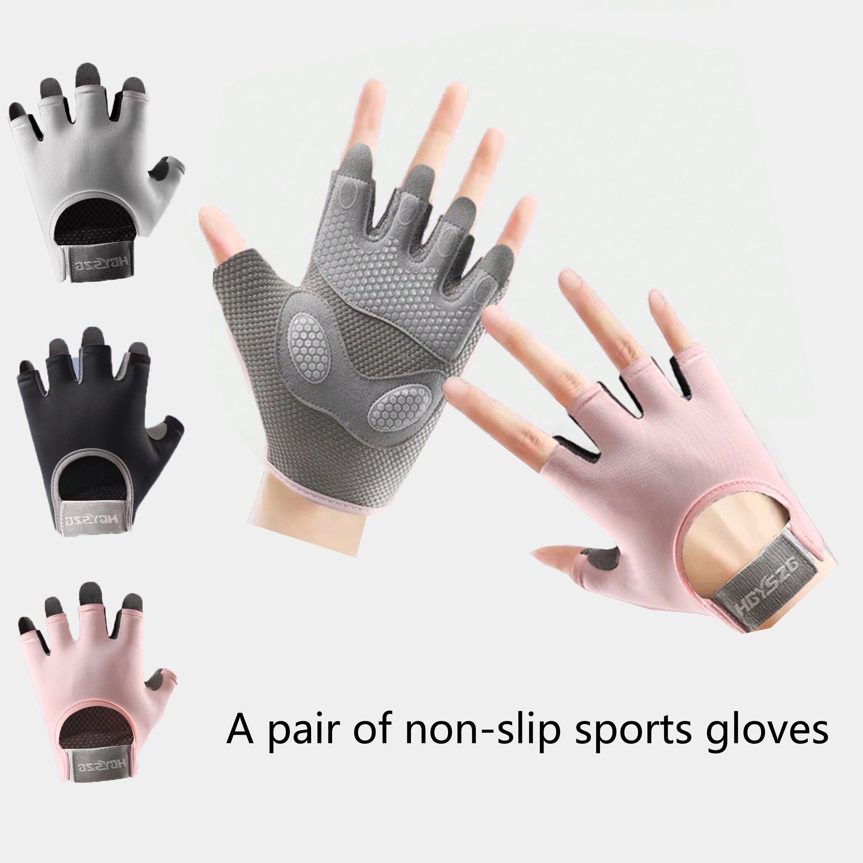 

Breathable Non-slip Fitness Gloves - Sponge Padding For Grip, Ideal For Training & Workouts - In Gray, Pink, Black