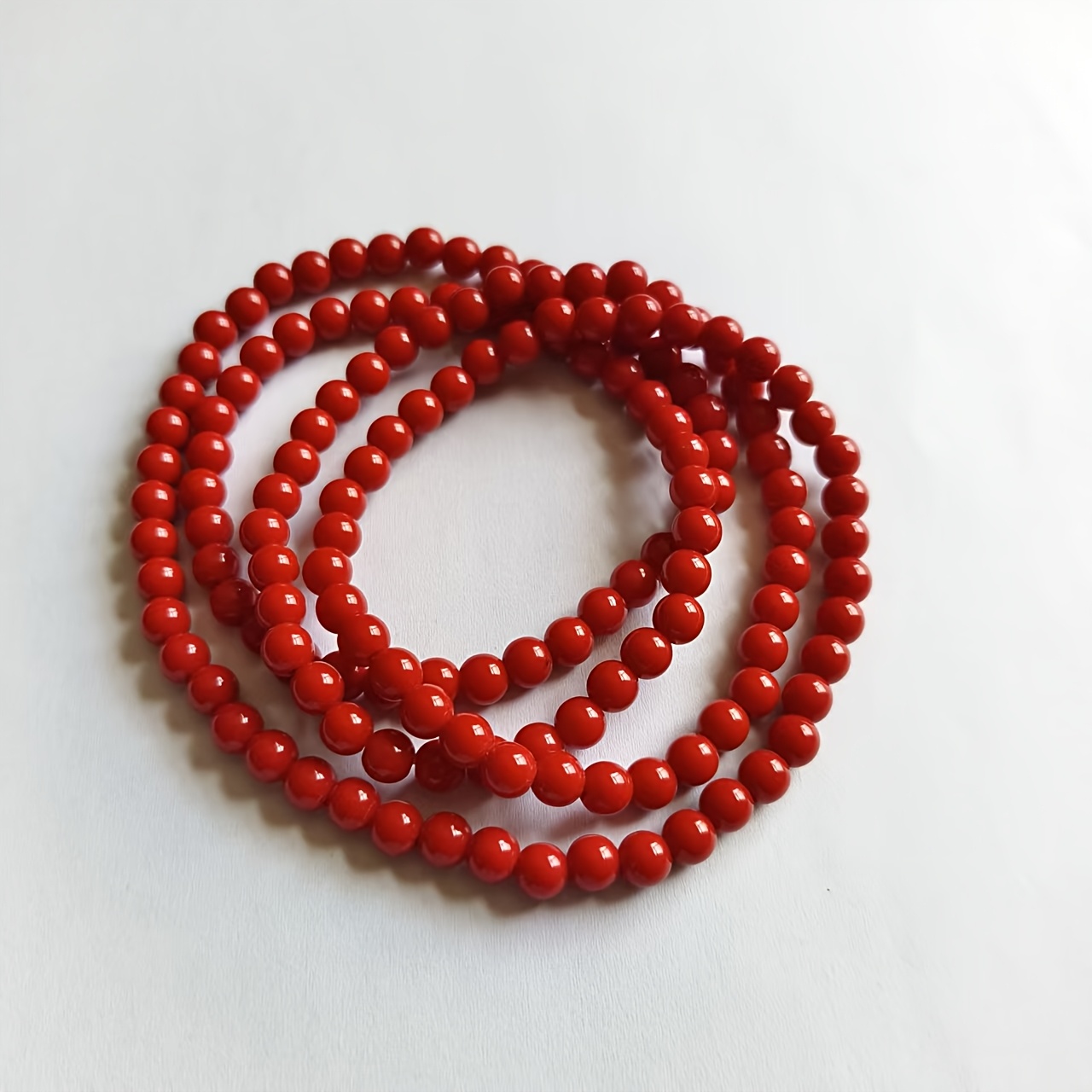 TEMU 1pc Fashionable Red Necklace, Long Beaded Women's Necklace, Suitable For Daily Wear, Parties, And Gifts