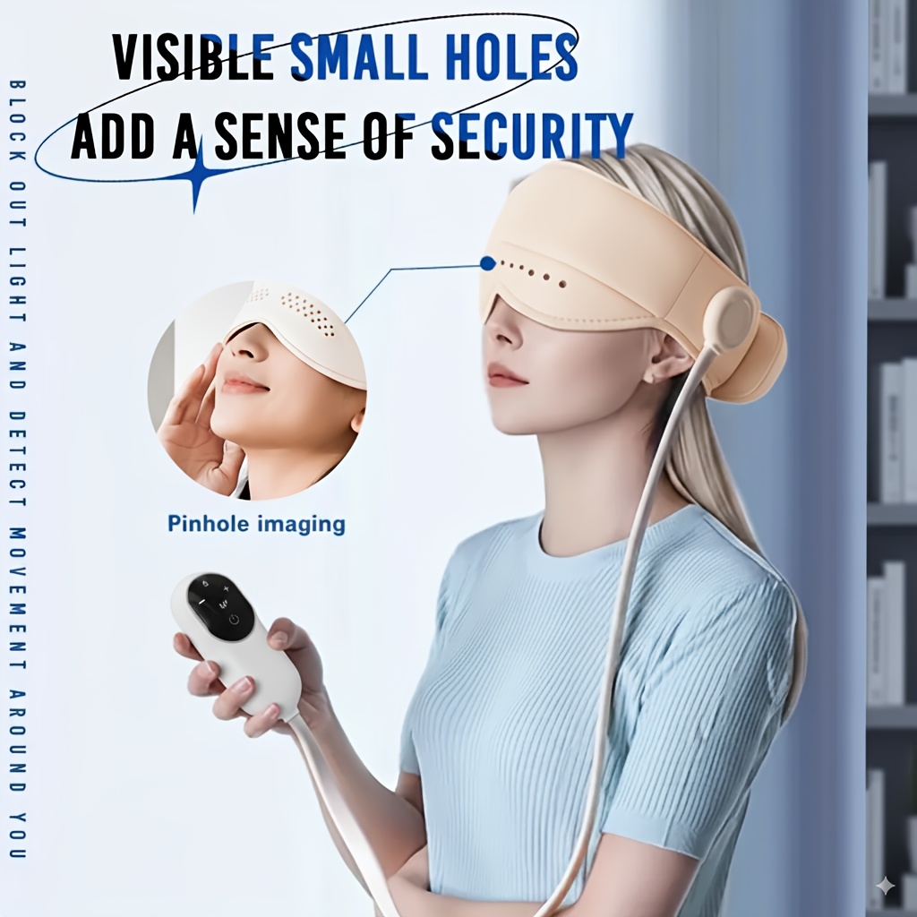 2-in-1 Electric Air Compression Vibration Head Massager, Hands-Free Wireless Home Scalp and Eye Relaxation Device