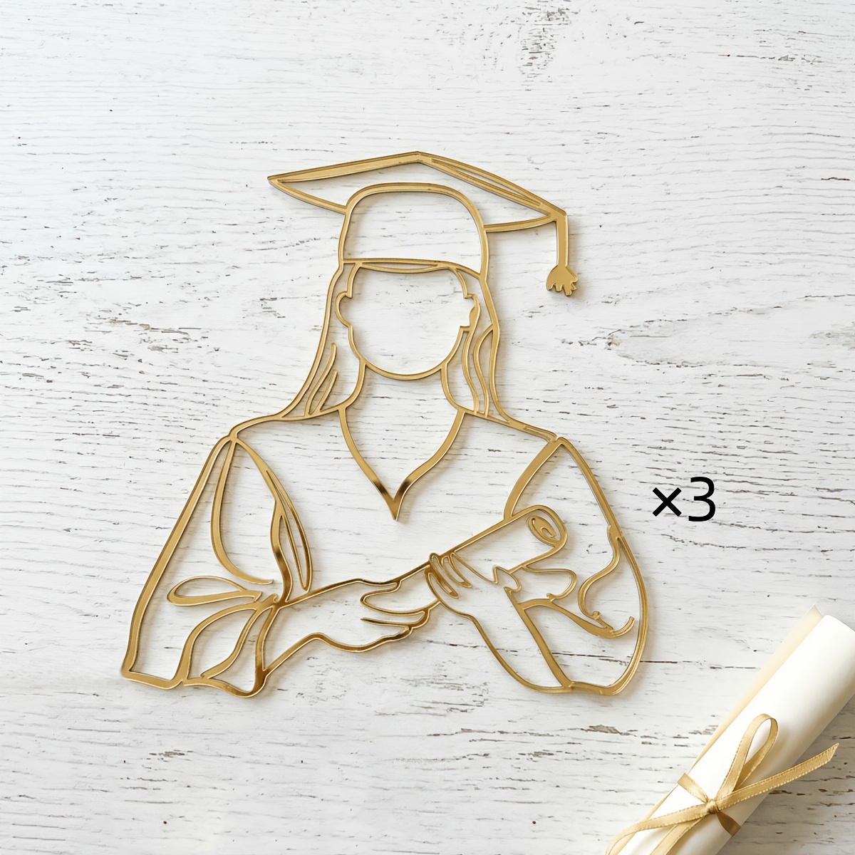3pcs Congratulations Graduation Cake Decor, Grad Cake Topper, Cake Decorations For High School Party Supplies,halloween,christmas
