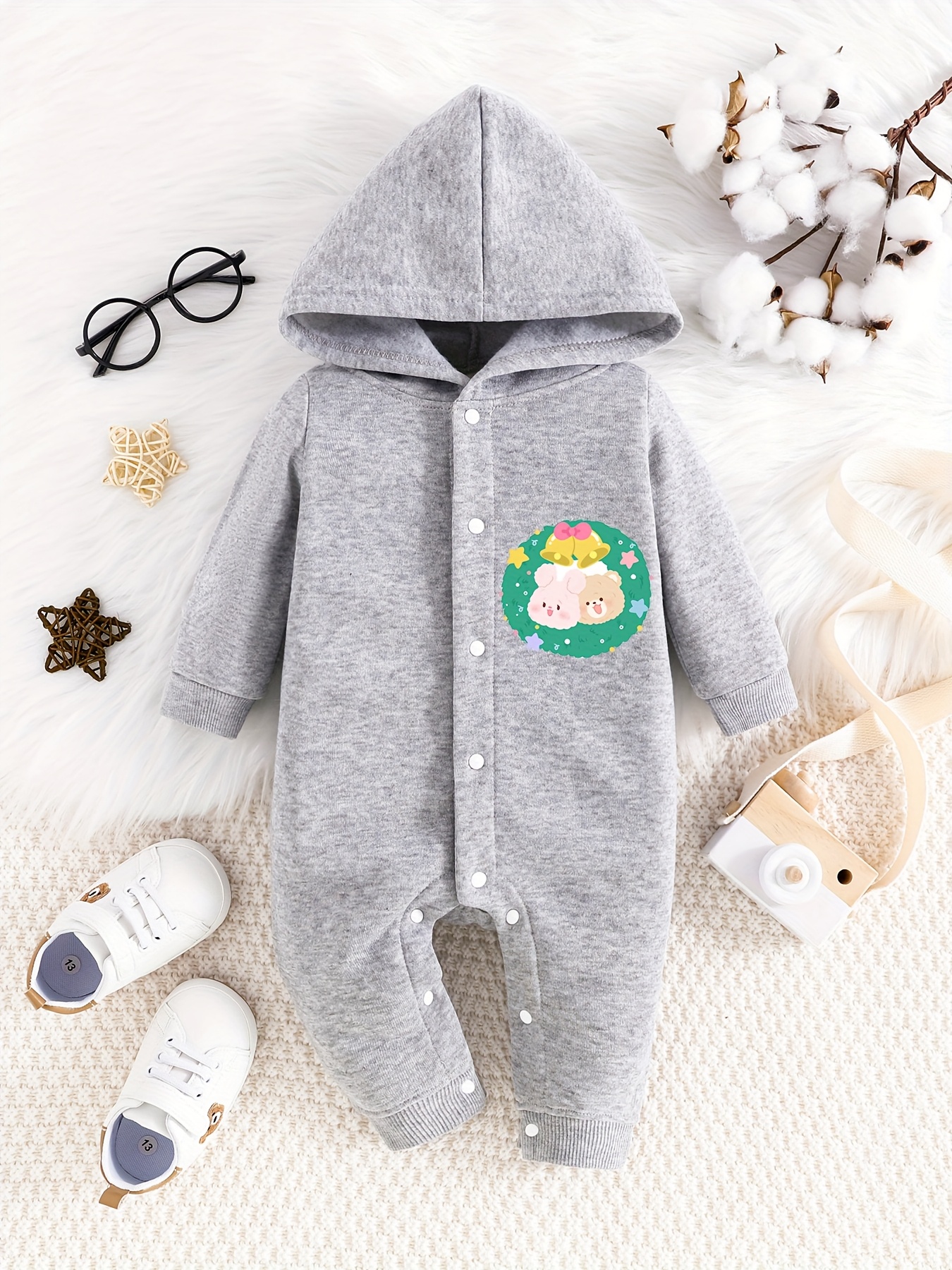 cute sloth shape toddler baby's hooded casual party bodysuit