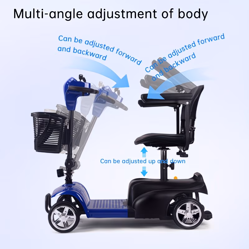 mobility aids for the four wheel foldable mobility scooters for adults 250w 12v 12ah long range with led headlights and a detachable storage basket with a tool kit charger and manual holiday surprise gift Product details 8