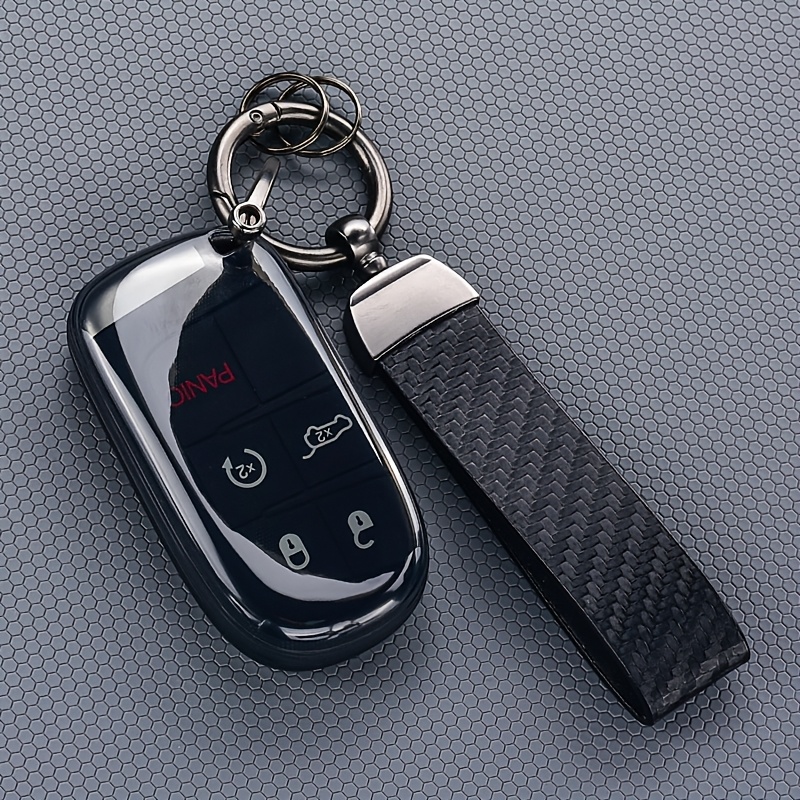 TEMU Full Coverage Car Key Case Protective Cover Suitable For Grand For Cherokee Compass For Cherokee Avenger Commander Wagoneer Suitable For Journey