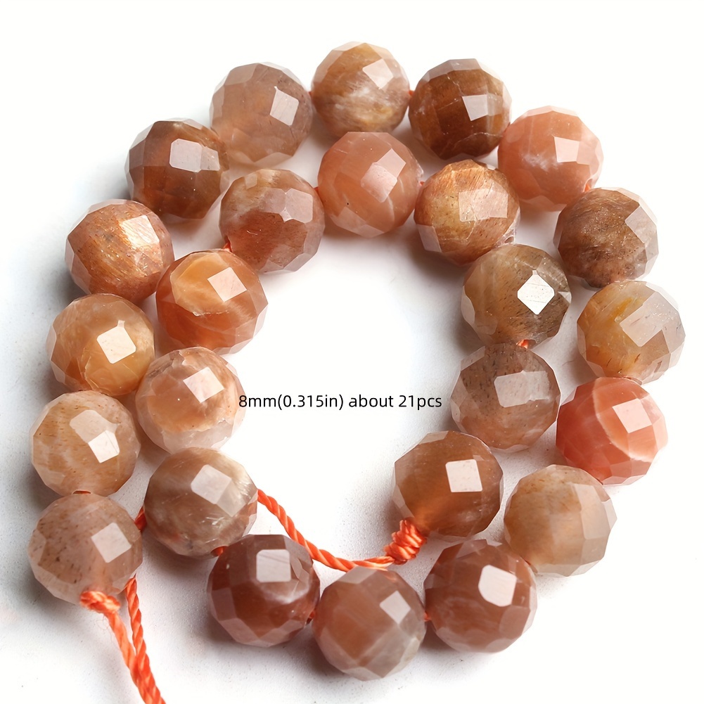 TEMU 21/26pcs Perles de Naturelle de Haute Qualité Facettées en Magnifiques Perles Espacées pour la Fabrication de Bijoux DIY Bracelets Accessoires