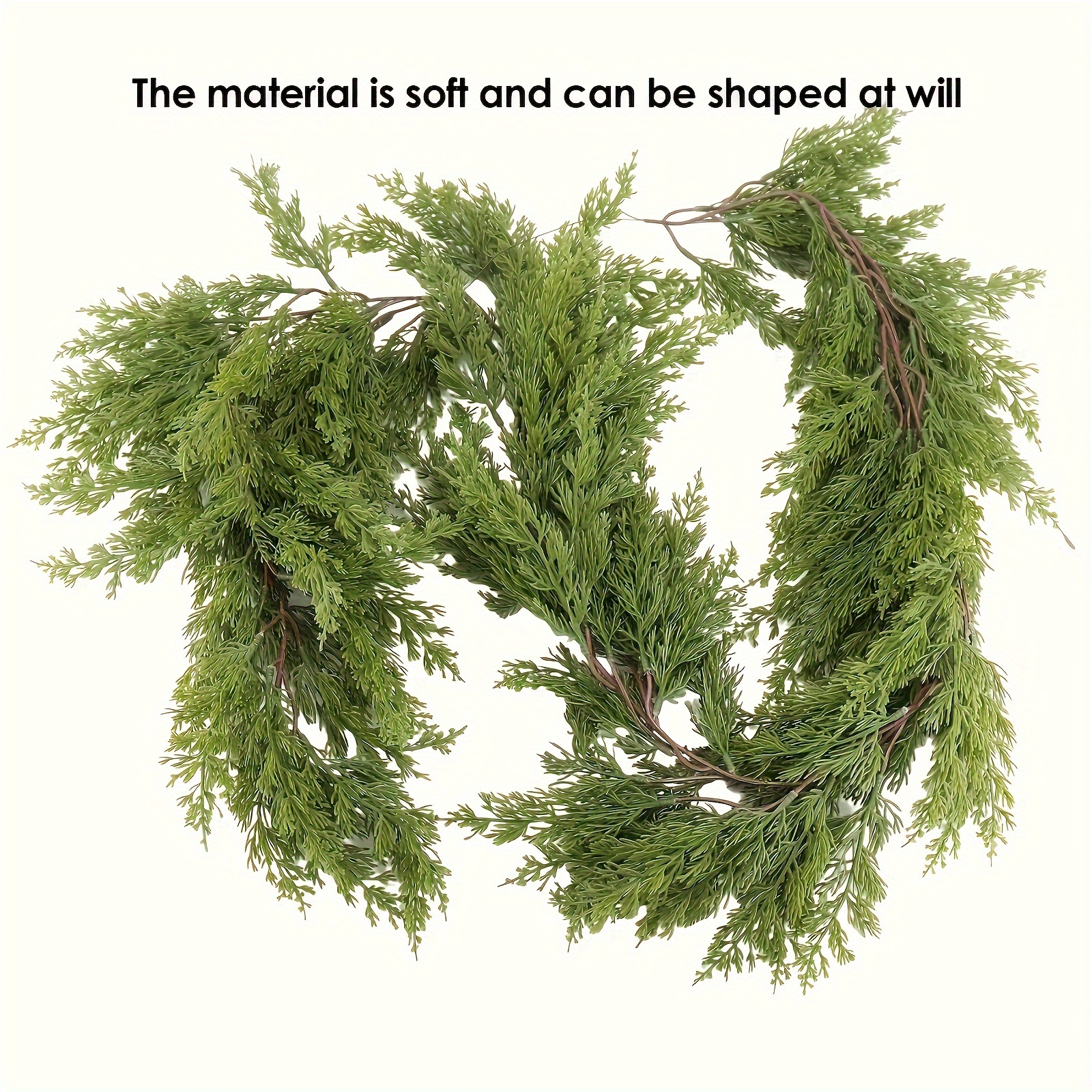 

Flexible Artificial Pine And Cypress Leaf Garland - 180 Cm Faux Greenery Rattan For Christmas And Wedding Decor, Wall Mantle Staircase Entryway Living Room, Plastic Without Electricity