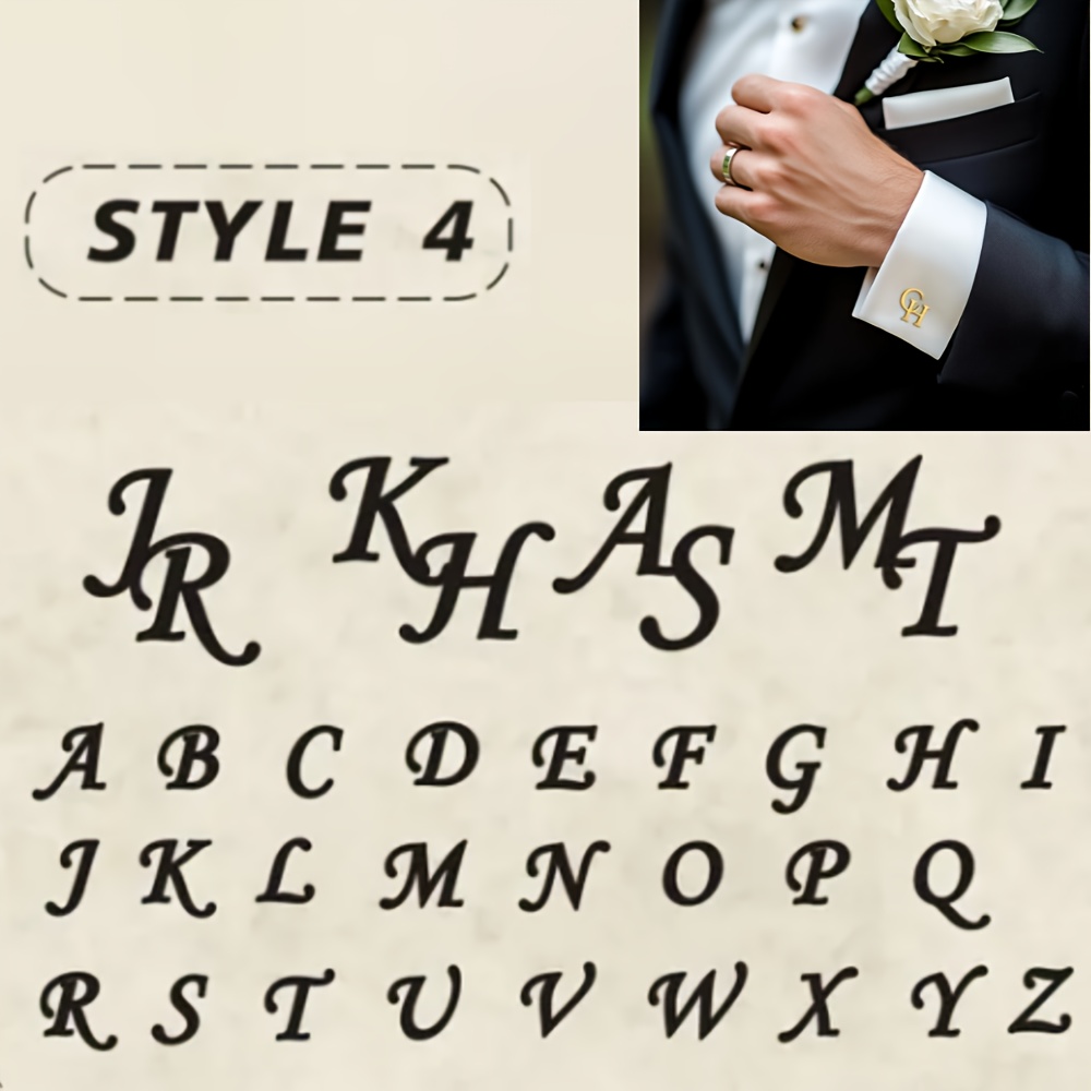 TEMU [customization]customized Personalized Groomsmen Cufflinks, Simple And Elegant Custom Groomsmen Gifts, Initial Cufflinks, Name Cufflinks,