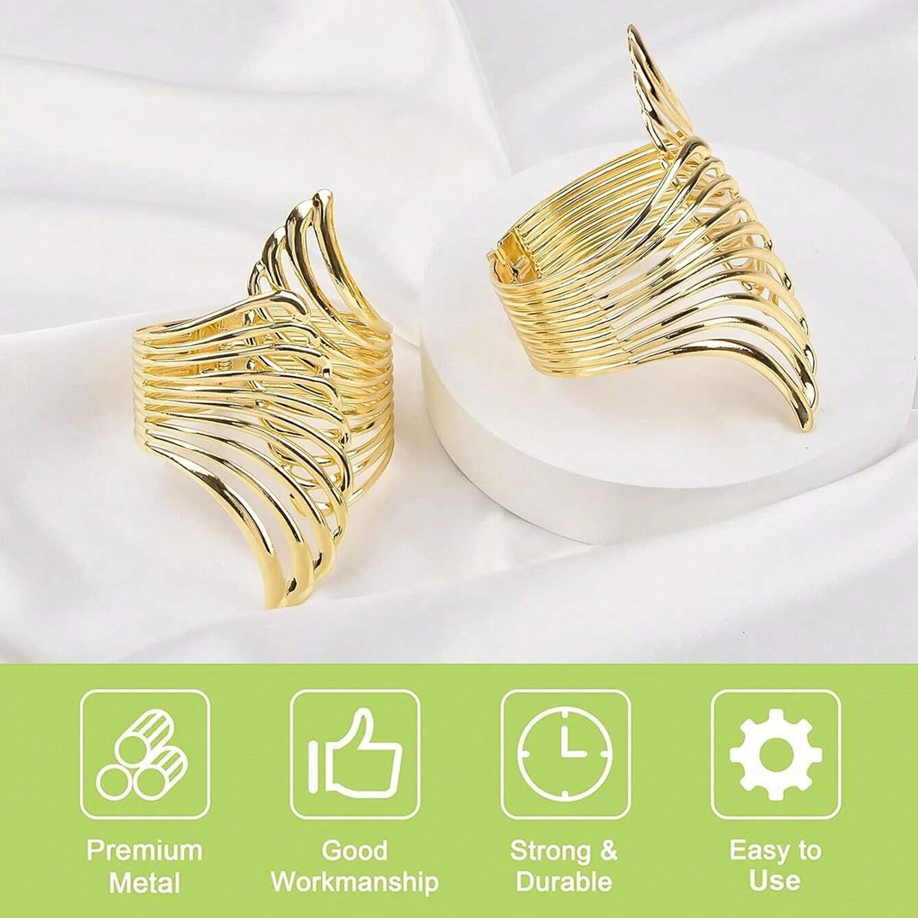 a set of 2 pieces of angel wing shaped curtain clips with spring opening and closing made of golden metal hollow wing angel wing curtain tiebacks suitable for living room study bedroom home curtains home decoration details 4