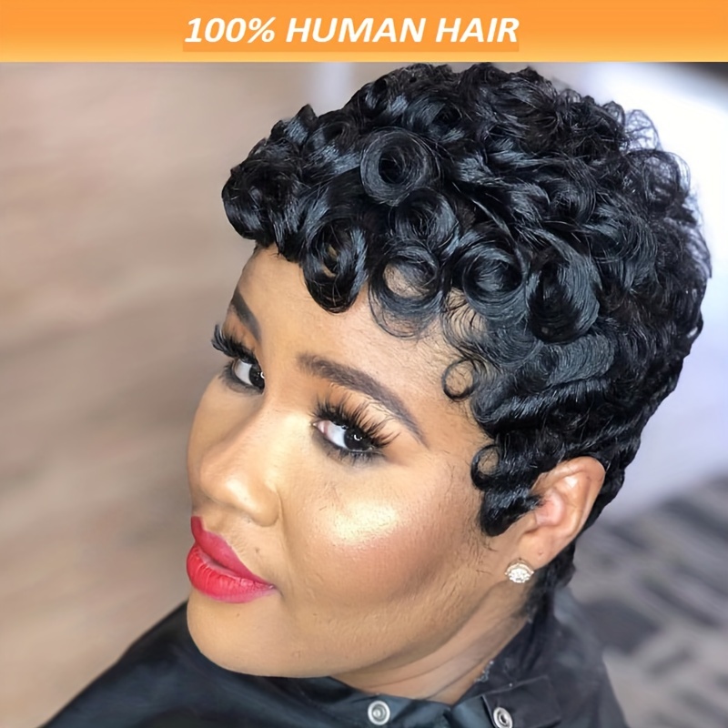 

6- Cut Wig For Women - Glueless, 180% Density , Curly Cap, For Summer