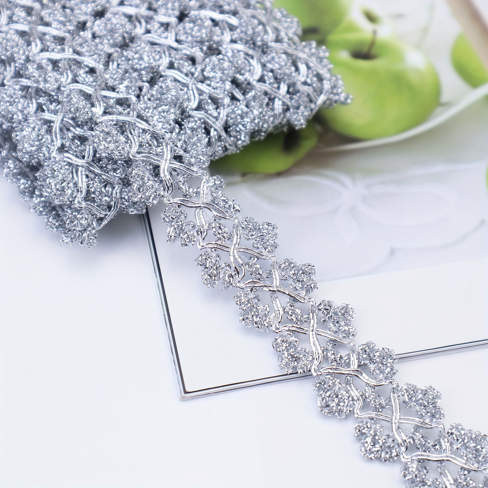 Golden/silvery Lace Ribbon Braid Trim Ribbon Trim For Sewing, Clothing Accessories, Home Decoration