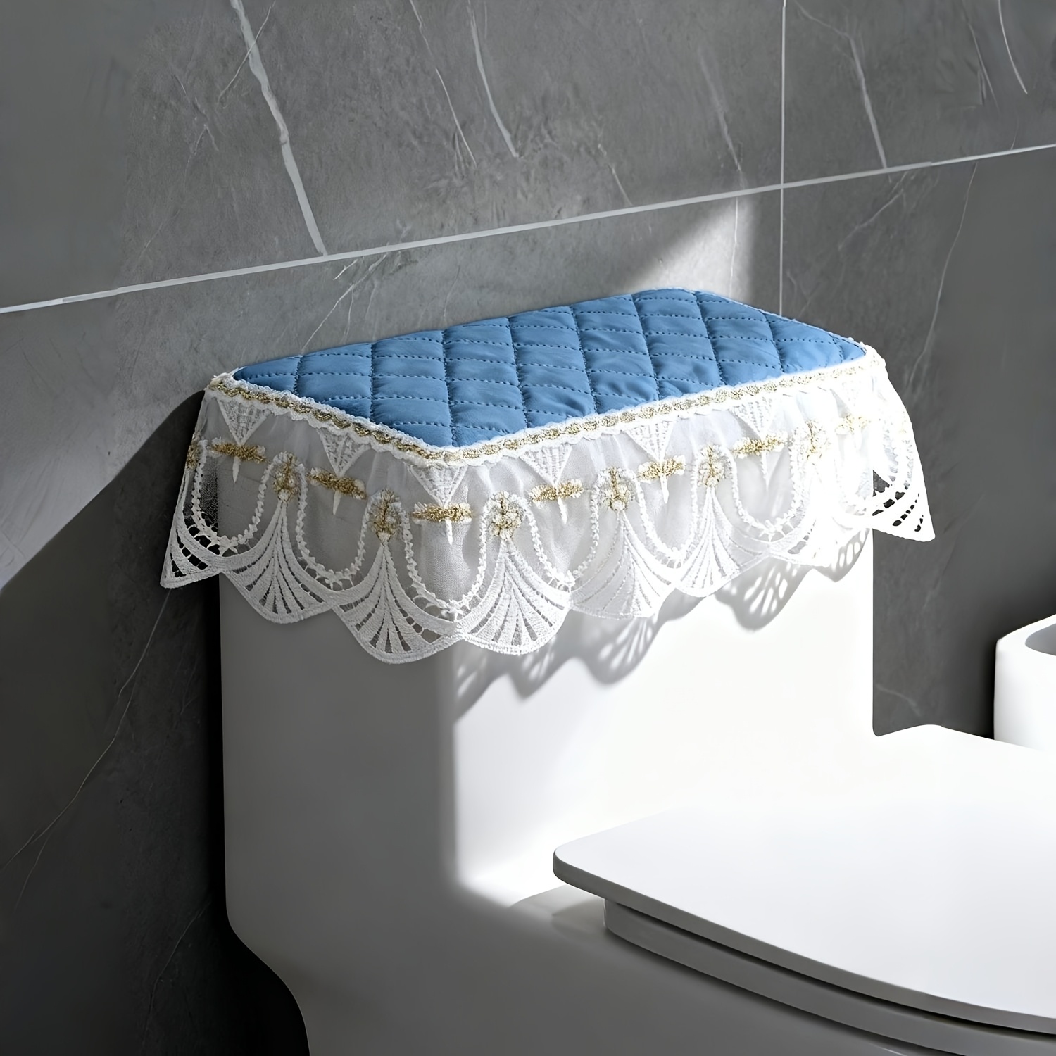 TEMU Copertura in tessuto universale per del serbatoio del WC, -, avvolgente, decorazione per bagno, copertura autonoma per serbatoio del WC