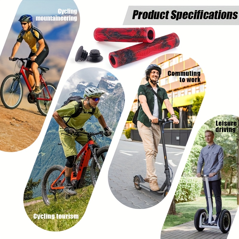 2 bucăți Ghidon de 6,5 inchi pentru Scuter - Ghidon de Bicicletă de Munte și Scuter în Culori Mixte, Mânere Extinse de 165 mm, Îngroșate, Antiderapante, cu Absorbție de Șocuri și Mânere Moale, Potrivite pentru Scutere Profesionale de Cascadorii, BMX, Biciclete de Munte, Dopuri pentru Accesorii de