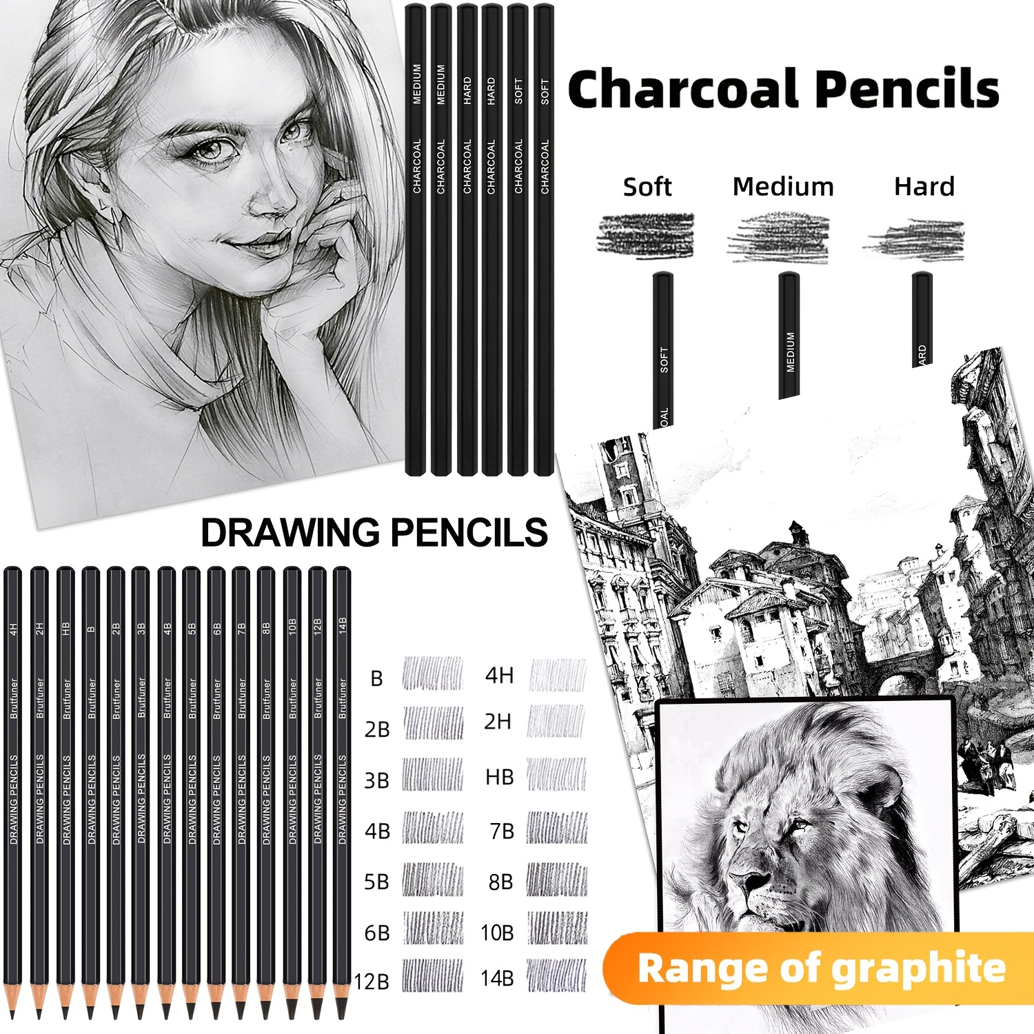 33 drawing sketching kit portable artist supplies