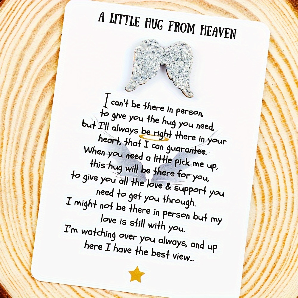 

Pocket Hug With Inspirational Card - Bereavement, Memorials & Condolences | Thoughtful Keepsake Gift For Family & Friends, Thanksgiving