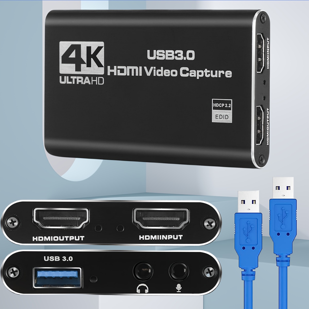 

4k Audio , Usb 3.0 Hdmi , Full Hd 1080p, 3.5mm Trs Audio Input, For Game Recording, Live Streaming Broadcasting.hdmi Input 4k@30hz, Usb Acquisition 1080p@60hz/720p Optional (recommended Input720p)