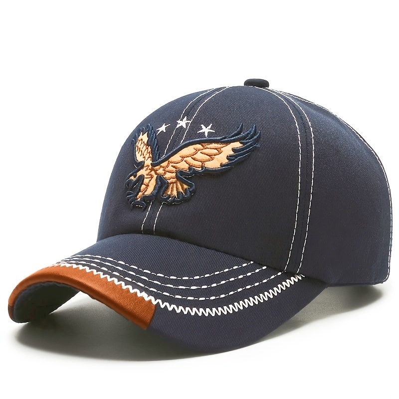TEMU A Unisex Eagle Embroidered Casual Baseball Cap/daddy Hat, Suitable For Outdoor Activities, Sports, Fishing, Beach, And Vacation
