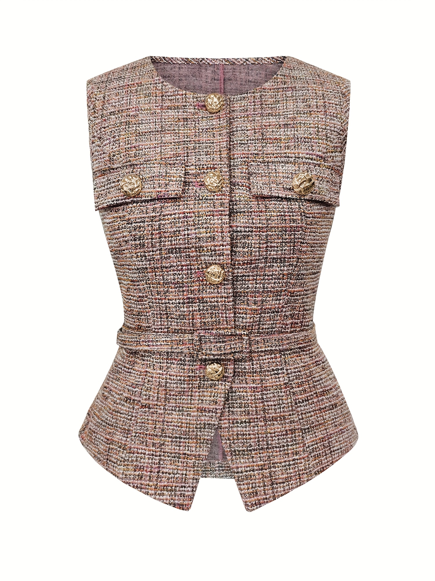 elegant business women's waist cinching belted cardigan vest