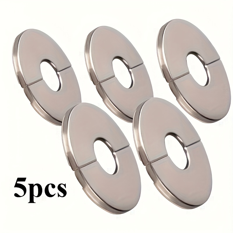 TEMU Lot de 2/5 Cache-tubes décoratifs en acier inoxydable pour radiateur, plaques de recouvrement pour trous muraux, ronde amovible démontage,