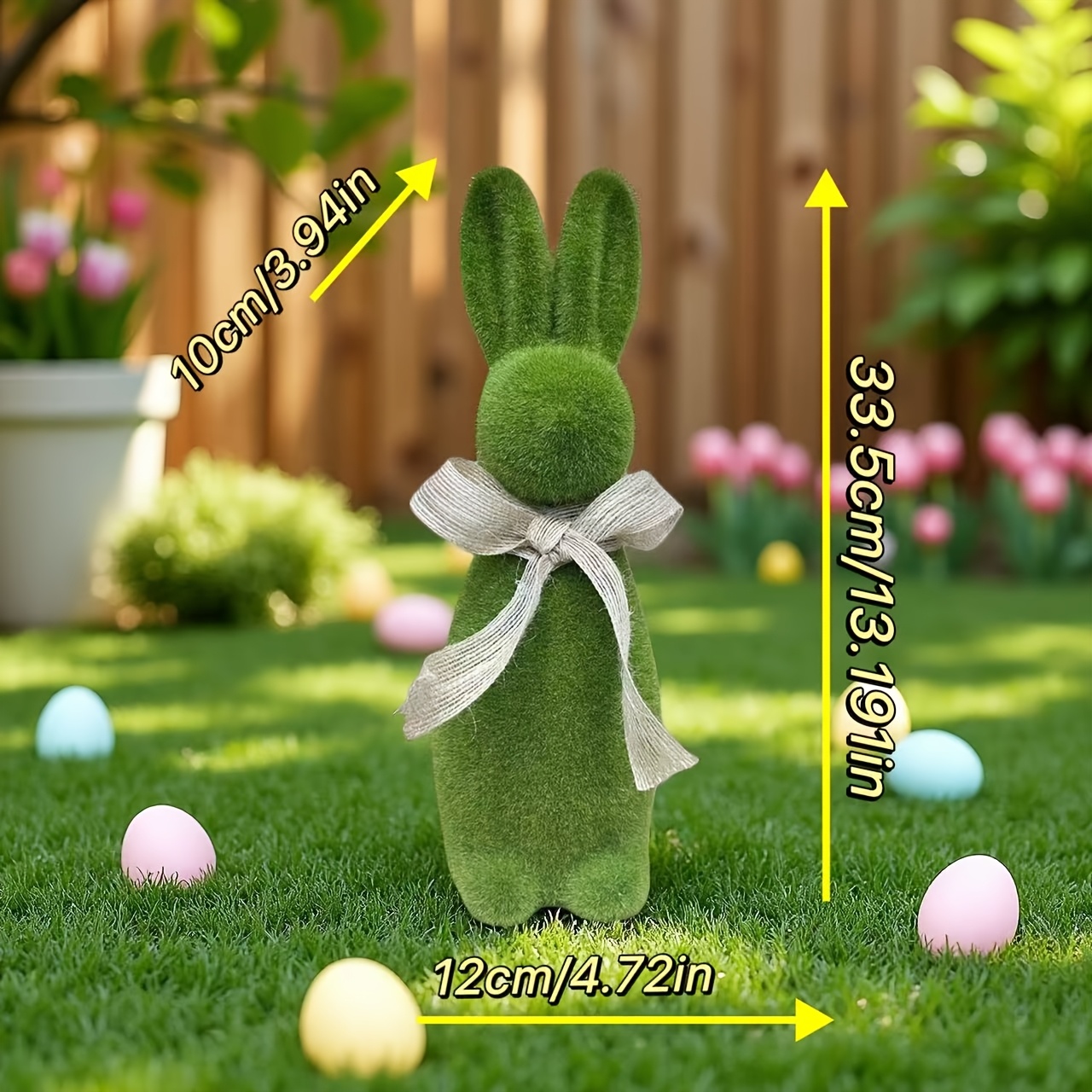 Image of Collectible Figurines ，festival Decorations, Easter Ornaments, Moss-green Rabbits - Suitable For Outdoor And Indoor Use, As Well As For Wedding Decorations