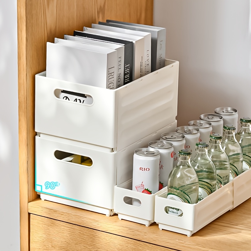 2/3pcs Expandable White Foldable Stackable Plastic Bins