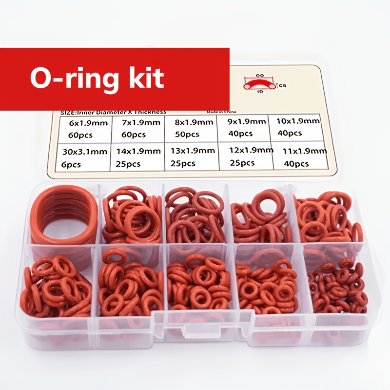 Image of Silicone Red O-ring Sealing Washer Oil Resistant High Temperature Car Automotive Conditioner Plumbing Gasket
