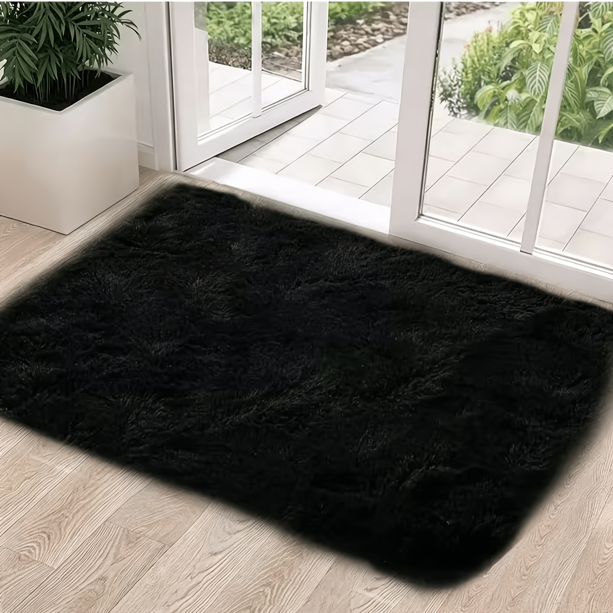 TEMU 1pc Soft And Comfortable, Long-pile Carpet Suitable For Living Room, Bedroom, And Balcony. Washable, Easy To