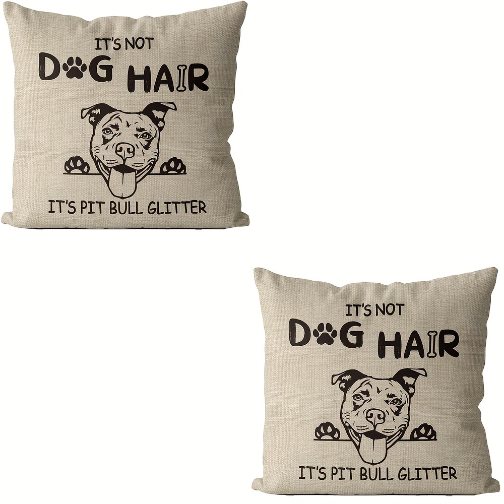 

2 Pack 18x18 Inch Rustic Pit Bull Glitter Pillow Covers, Ultra Soft Short Plush Cushion Cases, Cute Vintage Dog Themed Home Decor, Decorative Bedroom Accents - Pillow Inserts Not Included