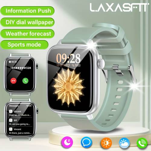 2025 new smartwatch for men women ip68 wateproof smart watch wireless call make answer call message reminder 100 sport clock stopwatch weather stopwatch usb charging for iphone