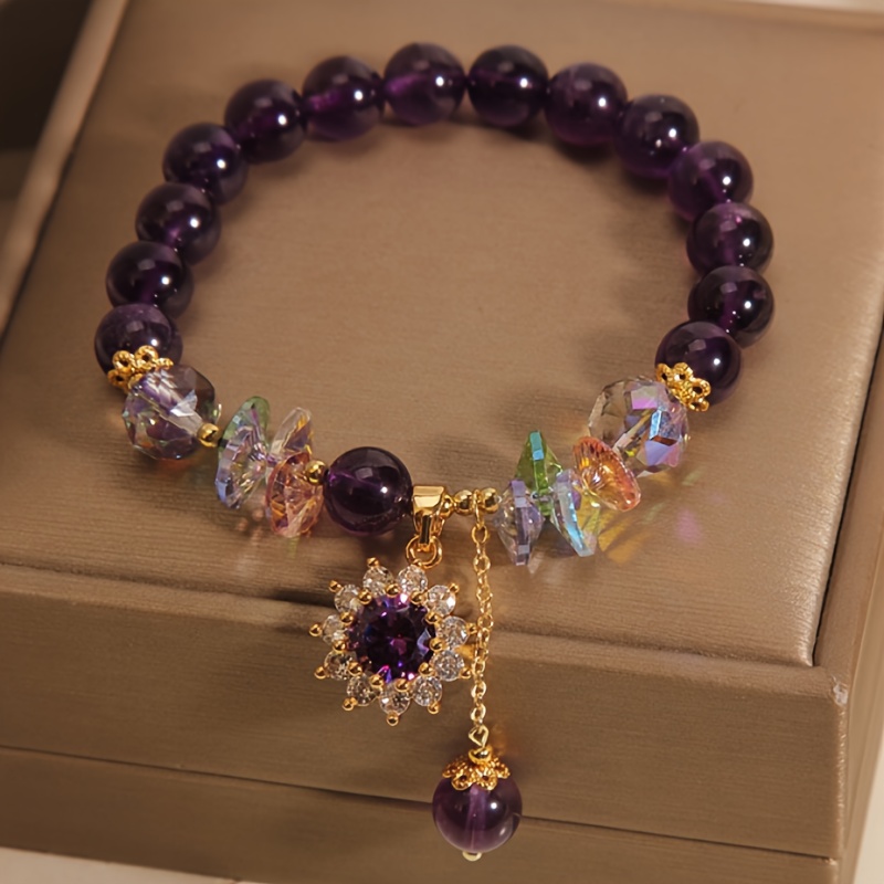 TEMU Un Braccialetto di Perle di Elegante, Decorato con Accenti Dorati - Stile Tradizionale, Perle Levigate e Liscie, Regalo per Donne, per Casual o