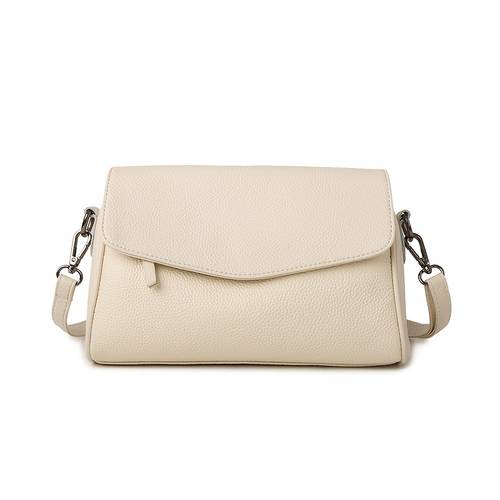 Artikelbild damen echtleder umhängetasche aus vollnarbenrindleder - verstellbarer gurt & reißverschluss, strukturierte handtasche für reisen, -