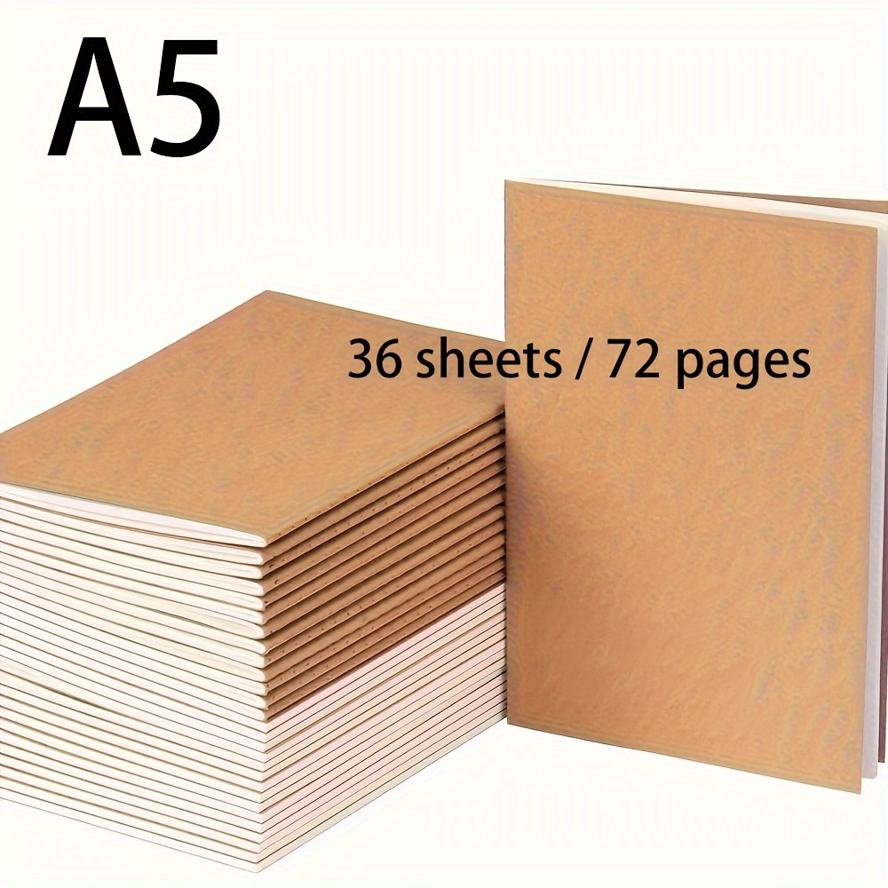 Lot de 24 carnets de voyage lignés en papier kraft - Format A6 : :  Fournitures de bureau