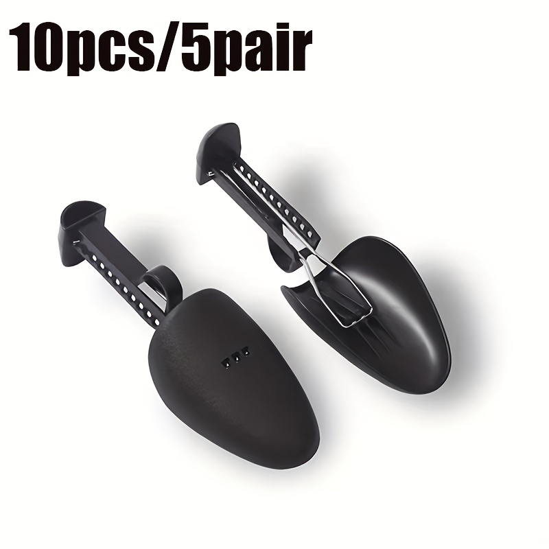 TEMU 10pcs/5 Pairs Of Plastic Adjustable Shoe Trees. The Shoe Trees Prevent Sneakers And Leather Boots From Deforming And Wrinkling. Suitable For