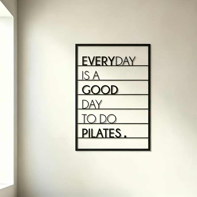 TEMU 1pz Murale per Pilates - Decorazione Motivazionale in Ferro Resistente per Palestra, Adatta per Studio di Yoga e Casa, Regalo Fitness da Parete