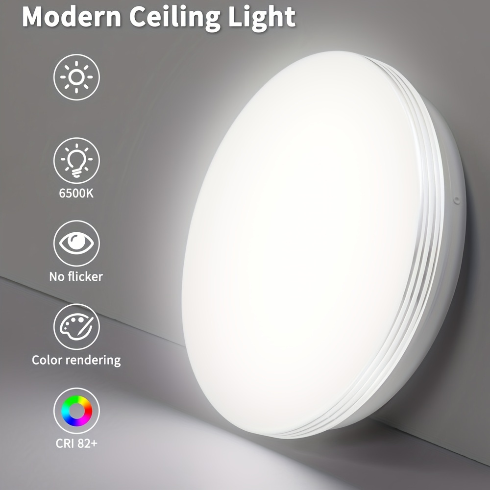 Image of 48w 36w 24w 18w Led Ceiling Light Round Panel Down Lights Bathroom Room Wall Lamp, Warm/cool White, Led Ceiling Light, Round Led Ceiling Light Fixture For Dining Room Energy-saving