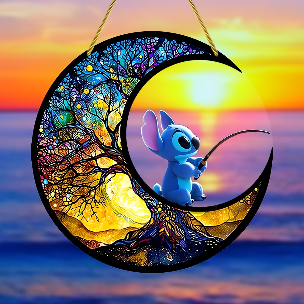 

1pc Disney Stitch Acrylic Wall Hanging Decor - , Multipurpose, No Electricity Needed, Ideal For Home, Bar, Restaurant, Bedroom, Porch, Living Room, And Garden Decoration