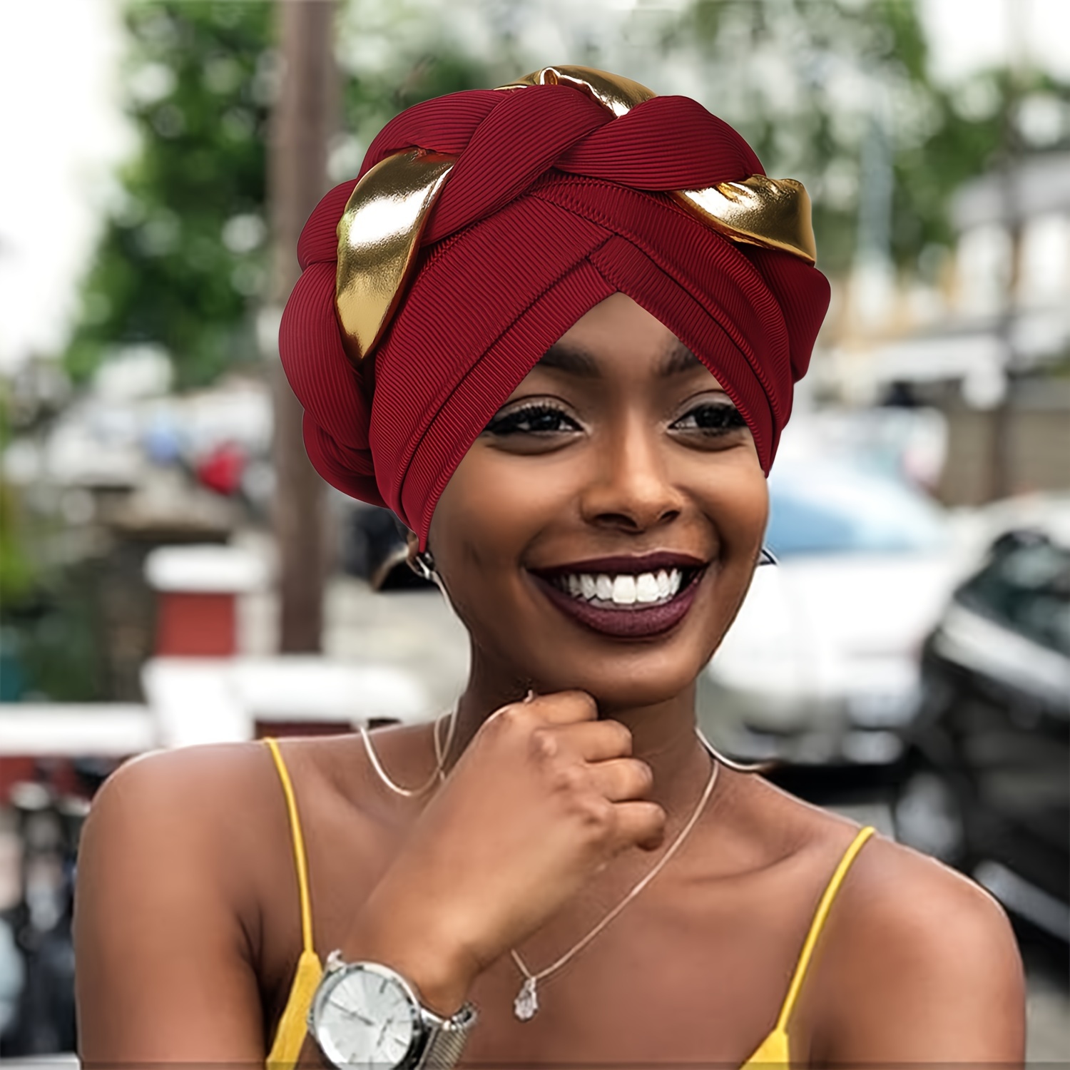 Turbante Artesanal de Estilo Exagerado com Nó 5