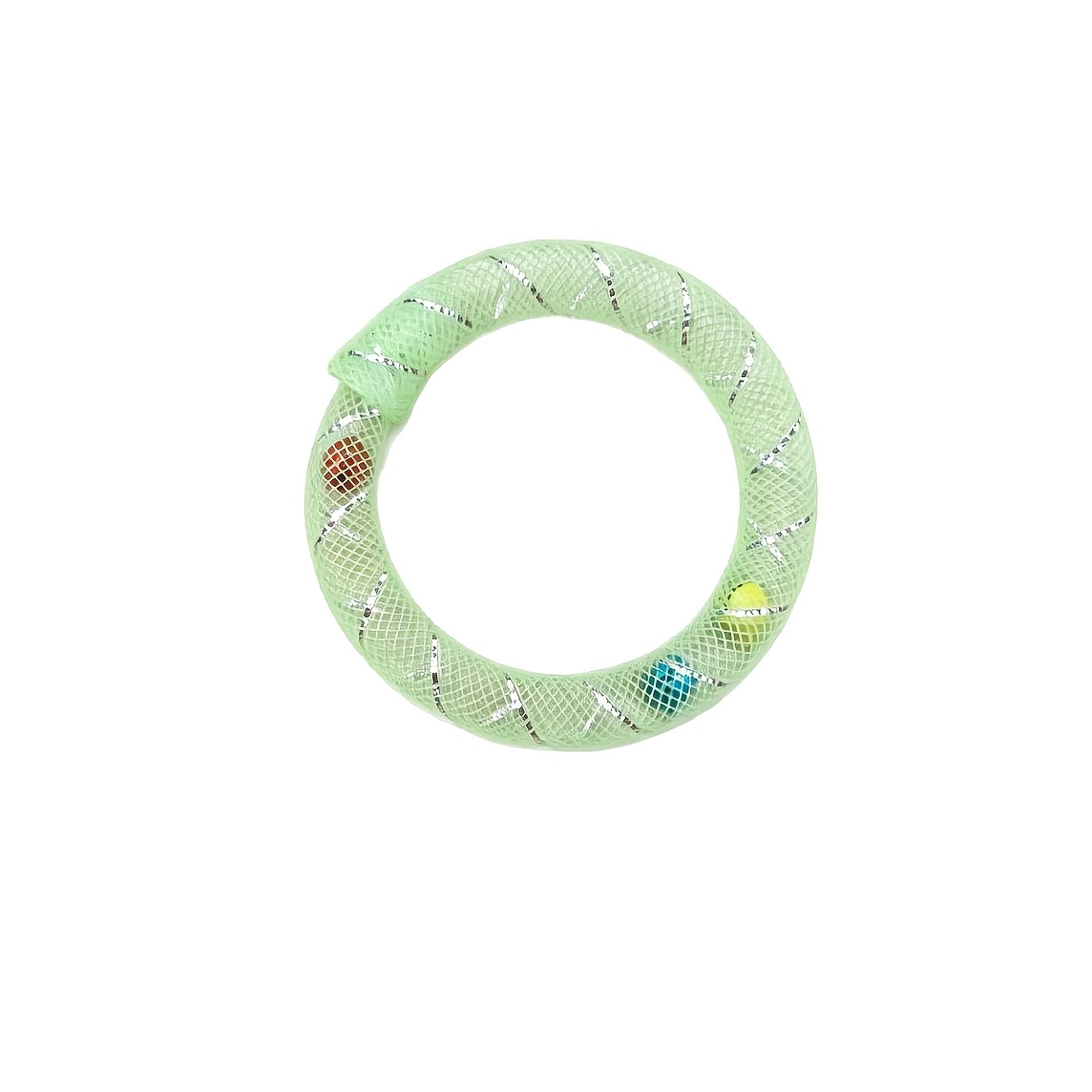   random color donut   toy interactive mesh tube chew toy colorful durable plastic pet non herbal material indoor cat   chewing jumping toy 2 16 inches colorful interactive cat educational toy pet safe material a must have Product details 2