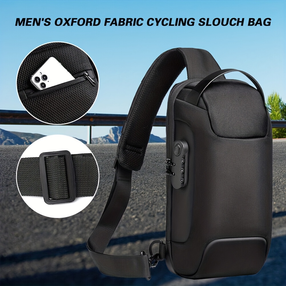 Sac à Dos -Vol pour Hommes pour Moto et Bandoulière avec Serrure à Combinaison - Sac de Taille Ajustable Robuste, Compartiments Spécifiques pour Moto, Conception -Voleur pour Voyage, Navette - Mécanisme de Verrouillage (Pas d'Énergie Requise)