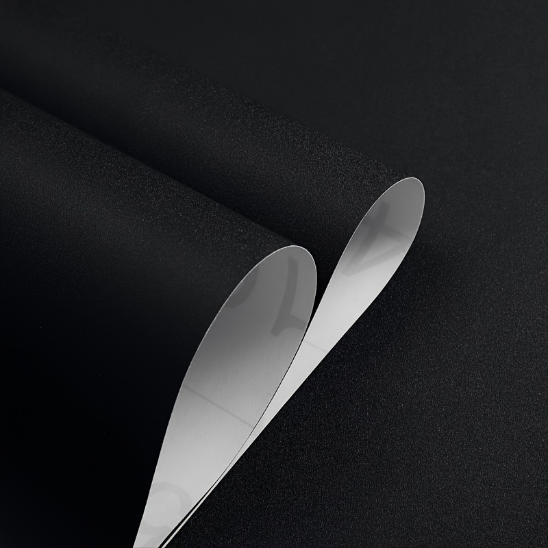 Image of Matte Black Contact Paper Black Peel And Stick Wallpapersolid Black Contact Paper Self Adhesive On Wallpaper Removable For Cabinets,countertops,shelf Wall Paper