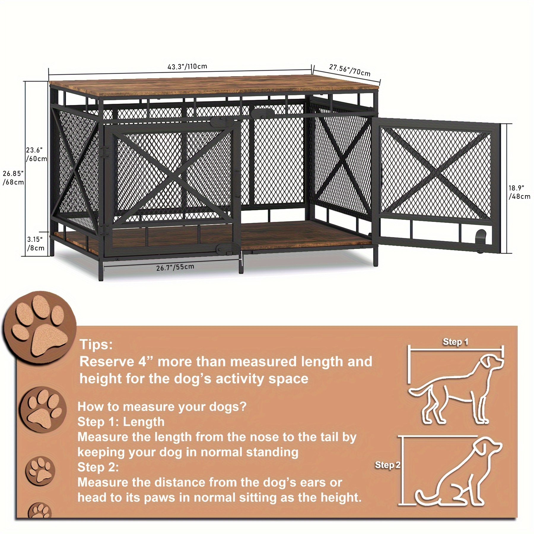 Wire Crate Medium Size Dog Crate Measurements EDX 30 Inch Double