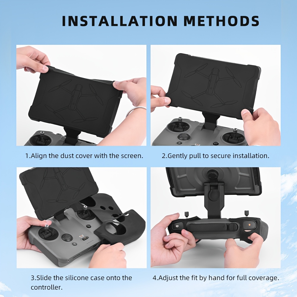 2pcs silicone case screen protector and dust cover set for dji   4 pro  2 remote control     Product details 9